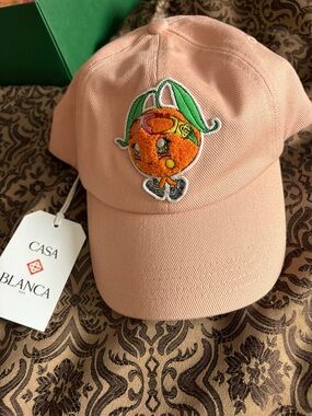 NWT- Casablanca Peach Pink Cap with Cute Orange Patch